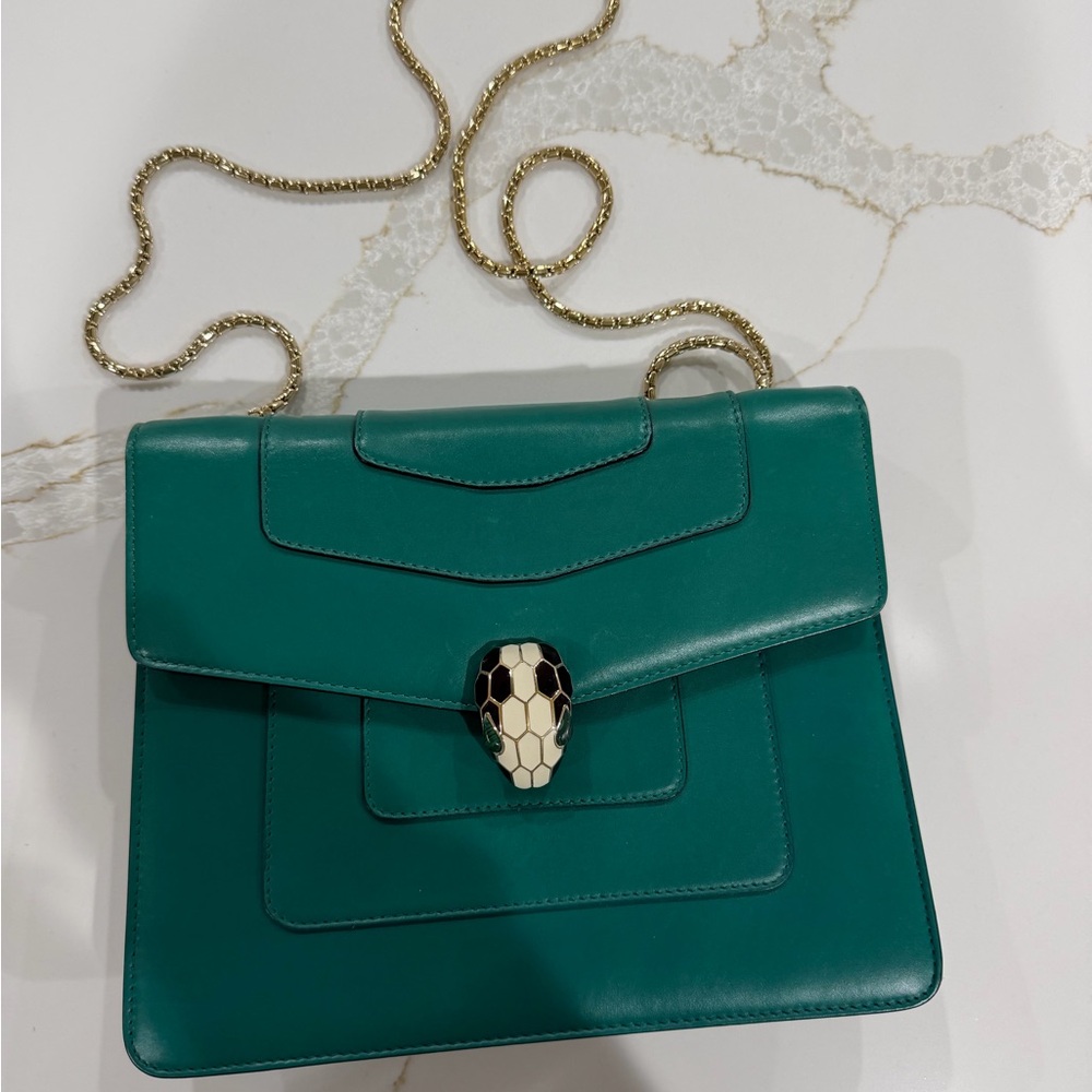 BVLGARI Serpenti Forever Crossbody Emerald Green Made in Italy